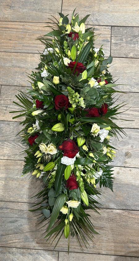 Rose and lily Coffin spray (large)