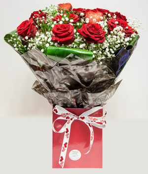 Valentine's 12 Red Roses Hand-Tied